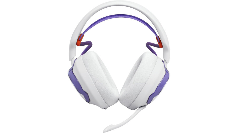 Słuchawki JBL Quantum 650 kabel USB-C USB-C niskie opóźnienie, słuchawki od frontu na białym tle