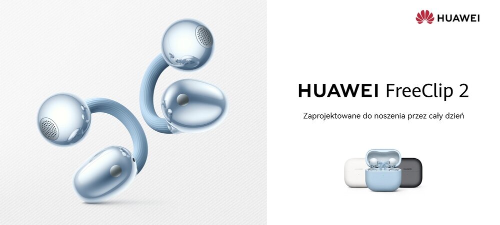 Słuchawki powietrzne HUAWEI FreeClip 2 – klipsowa konstrukcja, lekkość, stylowy design, komfort noszenia