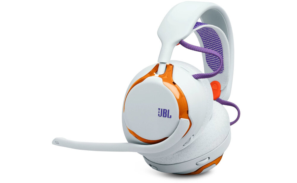 Słuchawki JBL Quantum 650 gamingowe dźwięk przestrzenny JBL Quantum Sound komfort, słuchawki od frontu na białym tle