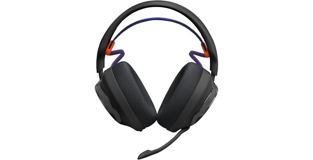 Słuchawki JBL Quantum 650 kabel USB-C USB-C niskie opóźnienie, słuchawki od frontu na białym tle