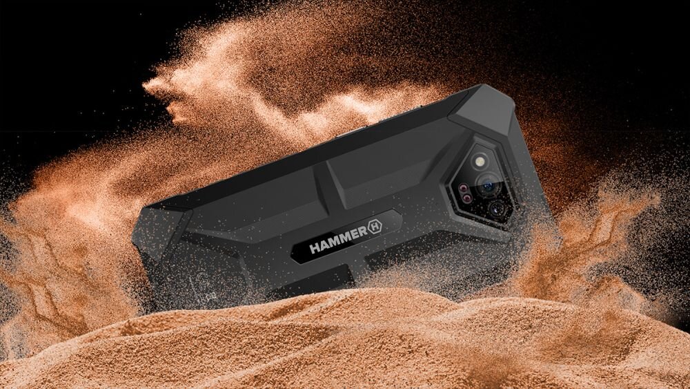 Smartfon HAMMER Iron V    ekran bateria aparat procesor ram pamięć pojemność rozdzielczość zdjęcia filmy opis dane cechy blokady system łączność wifi bluetooth obudowa szkło odporność porty muzyka transfer sieć przekątna matryca waga czujniki oled amoled ips