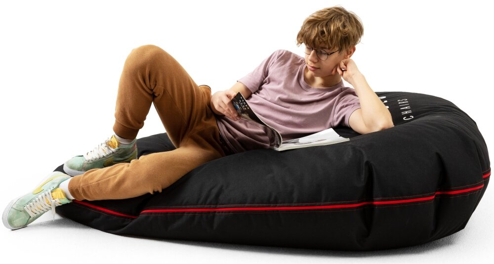 Pufa DIABLO CHAIRS Kido komfort design rozmiar XXL wypełnienie kręgosłup materiał kompan 