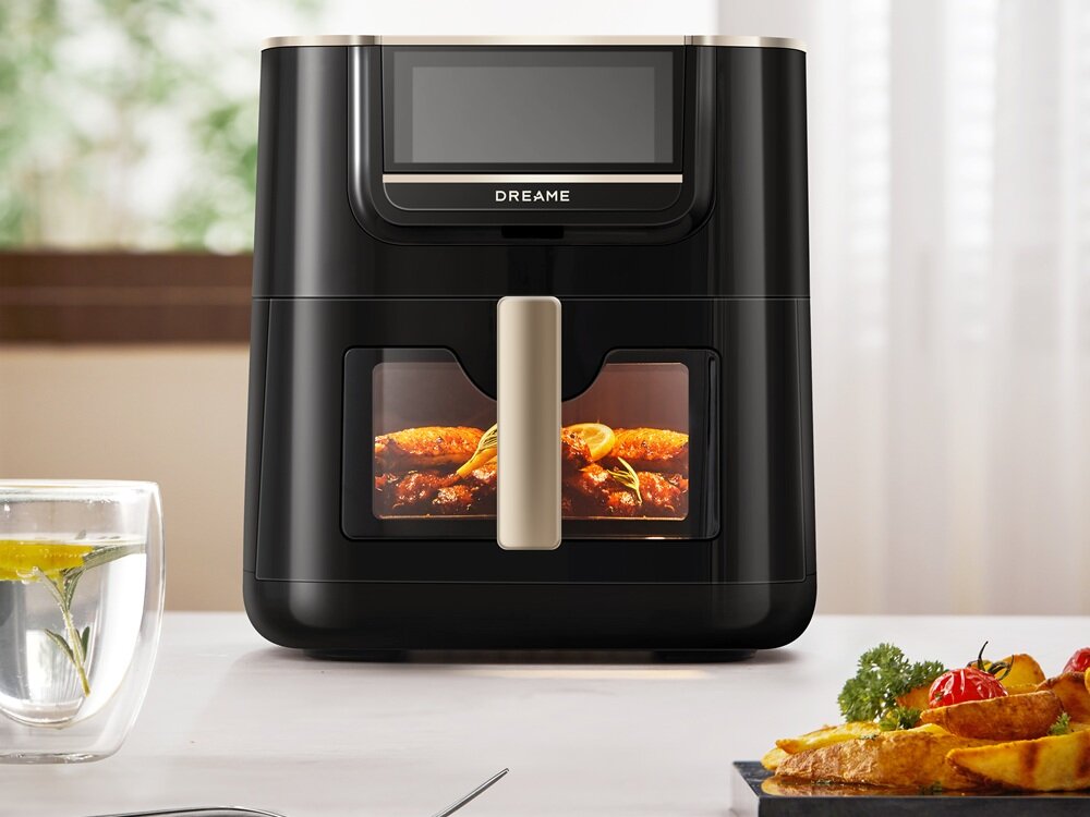 Air Fryer Frytkownica beztłuszczowa DREAME AF30 Czarny 7l, z okienkiem do obserwacji postępów gotowania kv początek opisu