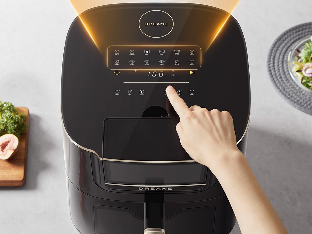 Air Fryer Frytkownica beztłuszczowa DREAME AF30 Czarny 7l, z okienkiem do obserwacji postępów gotowania