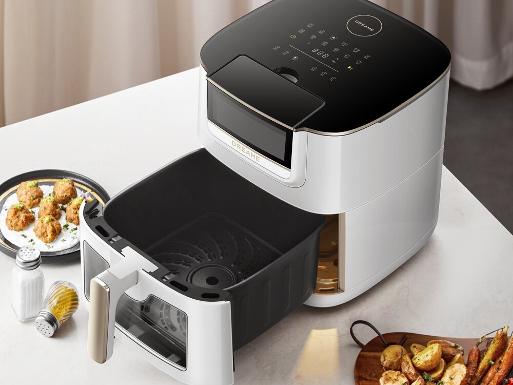 Air Fryer Frytkownica beztłuszczowa DREAME AF30 Biały funkcja pary, codzienne gotowanie, mniej tłuszczu, szybsze gotowanie