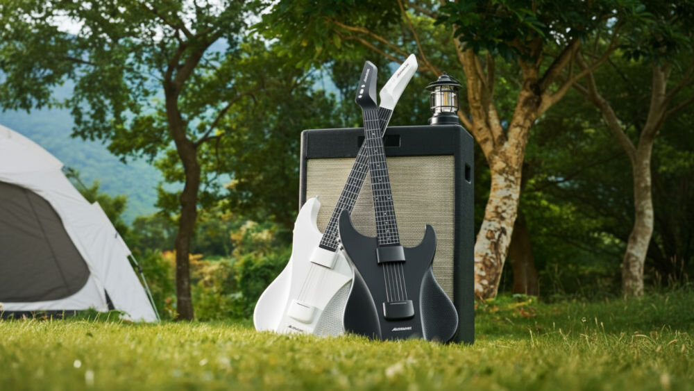 Gitara AeroBand – cyfrowa gitara MIDI, gitery oparte o piecyk w plenerze