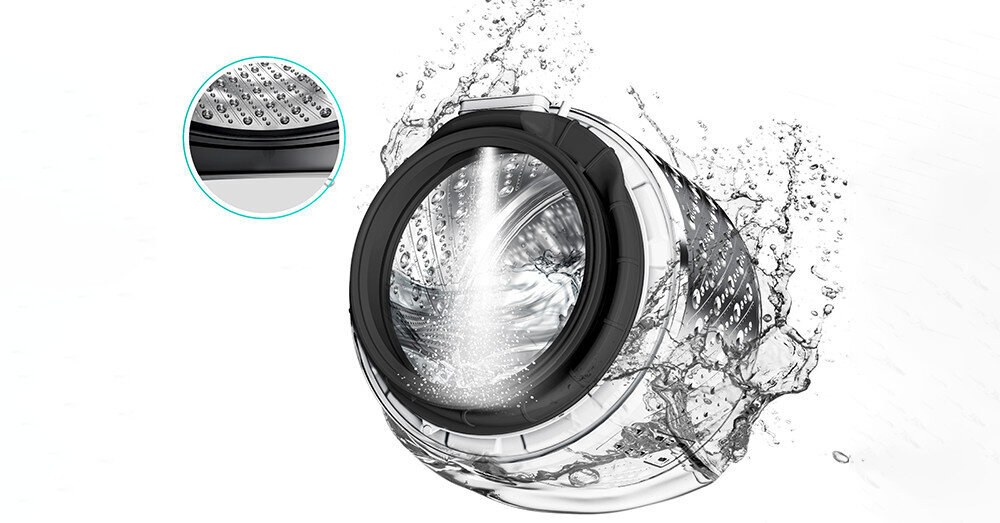 PRALKA HISENSE WF5S1043BW czyszczenie bębna usuwanie bakterii zanieczyszczeń drzwiczek uszczelki