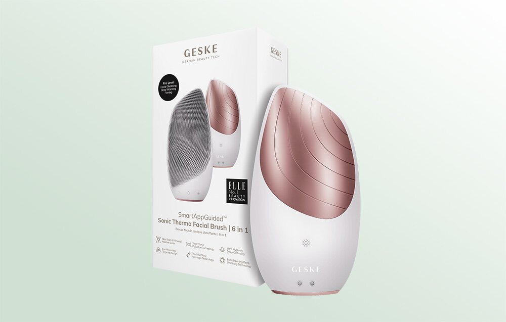 Szczoteczka termiczna do twrazy GESKE 6w1  GK000007SL01  Pielęgnacja zasilana litowo-jonowym akumulatorem o napięciu 3,7 V i pojemności 900 mAh