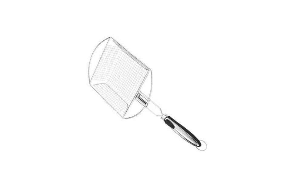 LANDMANN Inox 13432 kosz solidny duży warzywa owoce opiekanie grillowanie stal nierdzewna rękojeść izolowana
