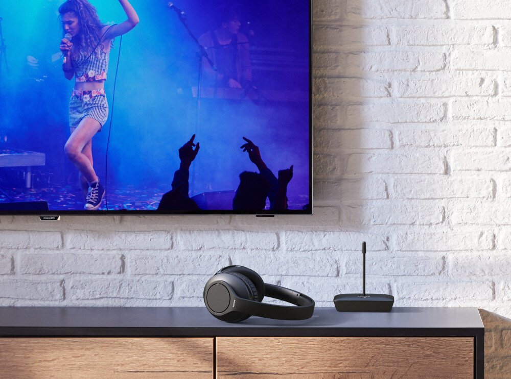 Słuchawki nauszne PHILIPS TAH6005BK/10 Czarny dźwięk lekkość wygoda jakość radiowa transmisja bezprzewodowe czas pracy 