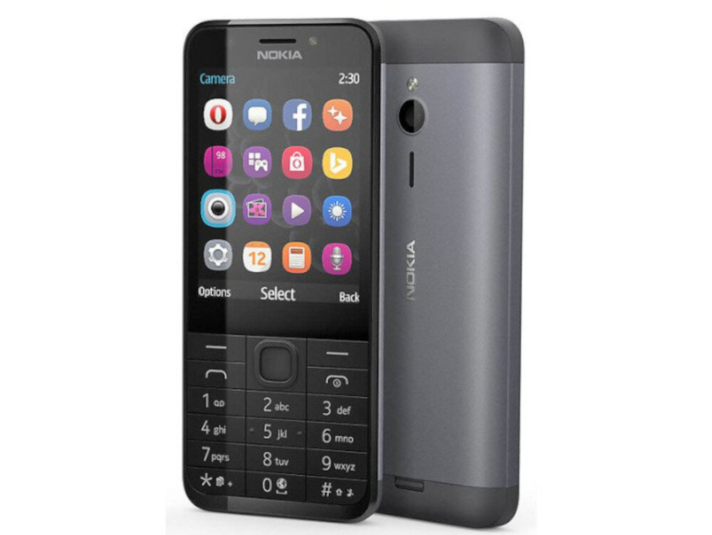 Telefon NOKIA 230 Dual SIM aparatowi przedniemu 2 megapikseli lampie błyskowej LED autoportretów Obudowa tylna aluminium