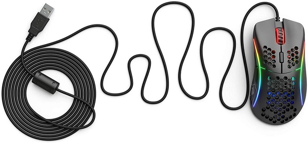 Mysz GLORIOUS PC Gaming Race Model D - lekki kabel w oplocie o długości dwóch metrów