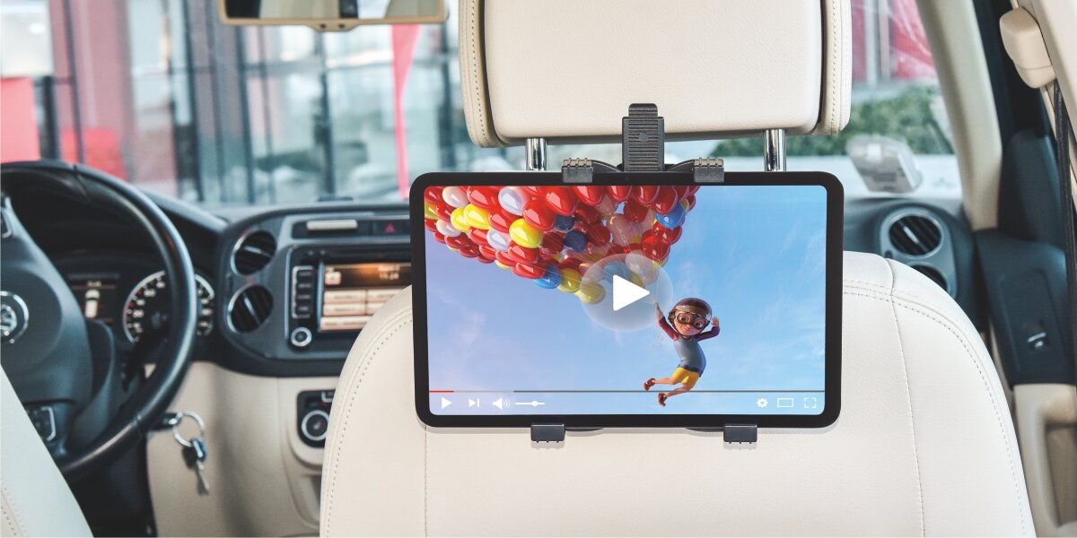 Uchwyt samochodowy do tabletu HAMA obrotowi o 360° regulacji kąta nachylenia tabletu Ekran - tablet w uchwycie