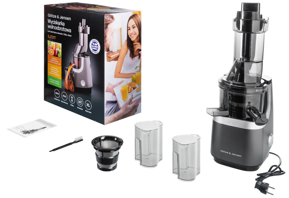Wyciskarka wolnoobrotowa GÖTZE & JENSEN SJ701T zestaw zawartosc opakowania