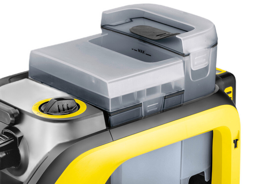 Odkurzacz piorący KARCHER SE 3-18 Compact Battery Set 1.081-502.0 (Bezprzewodowy) System dwóch zbiorników czysta brudna woda pojemność komfort użytkowania opróżnienie zanieczyszczenia