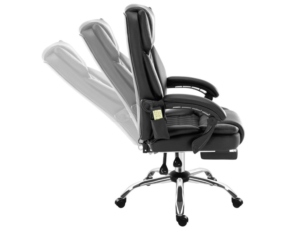 Fotel MARK ADLER Boss 6.0 Czarny, wyprofilowane, oparcie, kręgosłup, podłokietniki, na biały tle fotel od boku z wizualizacją regulacji oparcia