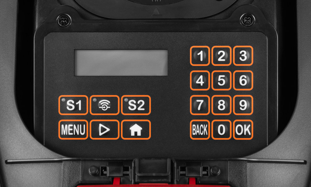 Robot koszący YARD FORCE YF-RNX60I wbudowany wyświetlacz LCD menu w języku polskim intuicyjny łatwo skonfigurować funkcja plug&play