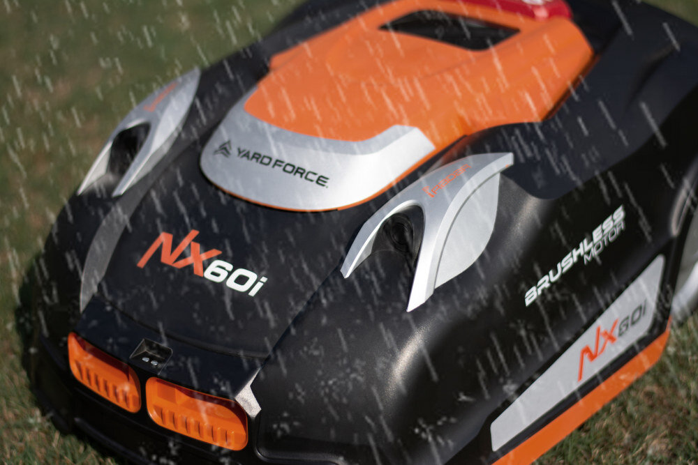 Robot koszący YARD FORCE YF-RNX60I sterowanie Wi-Fi czujniki czujnik deszczu czujnik podniesienia czujnik wykrywania przeszkody