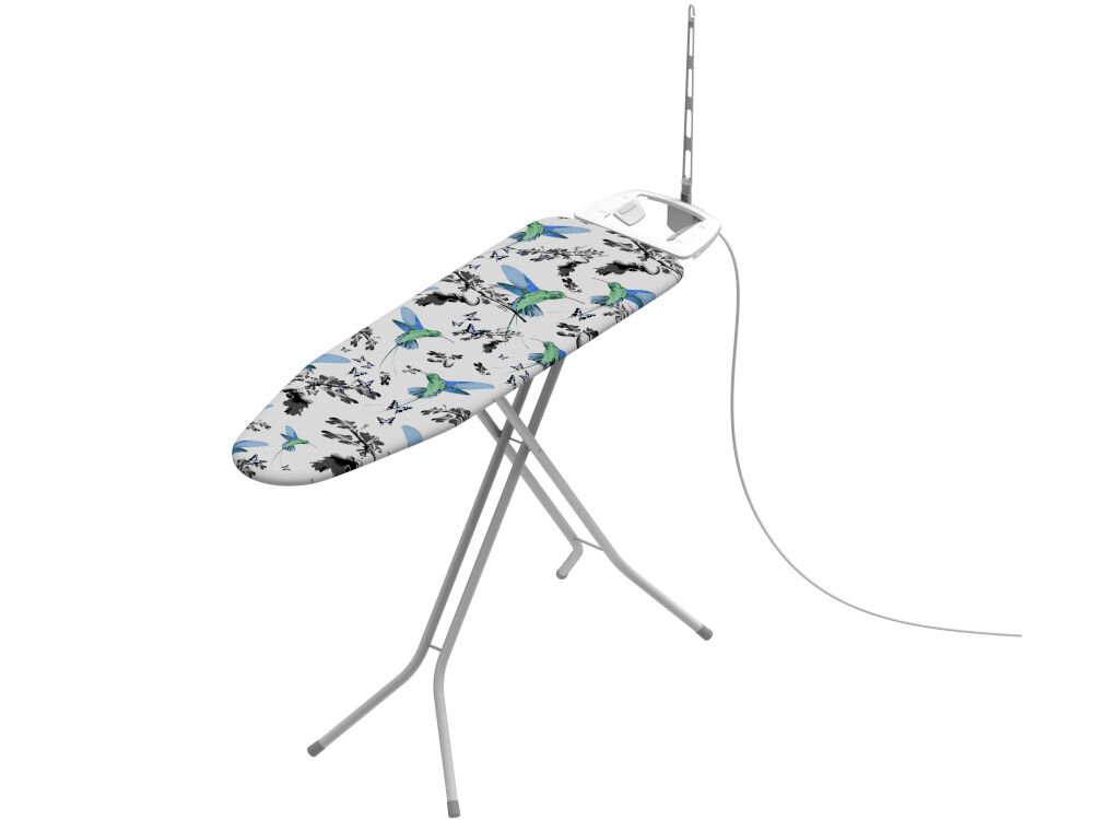 Deska do prasowania RORETS Connect Kolibri Blue 120 x 38 cm efektywne prasowanie deska kolorowy wzór siatkowy blat