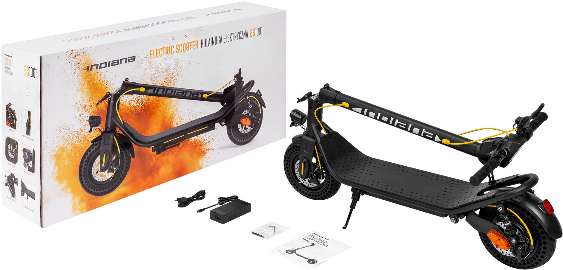 Hulajnoga elektryczna INDIANA ES1001 Czarny zlozona