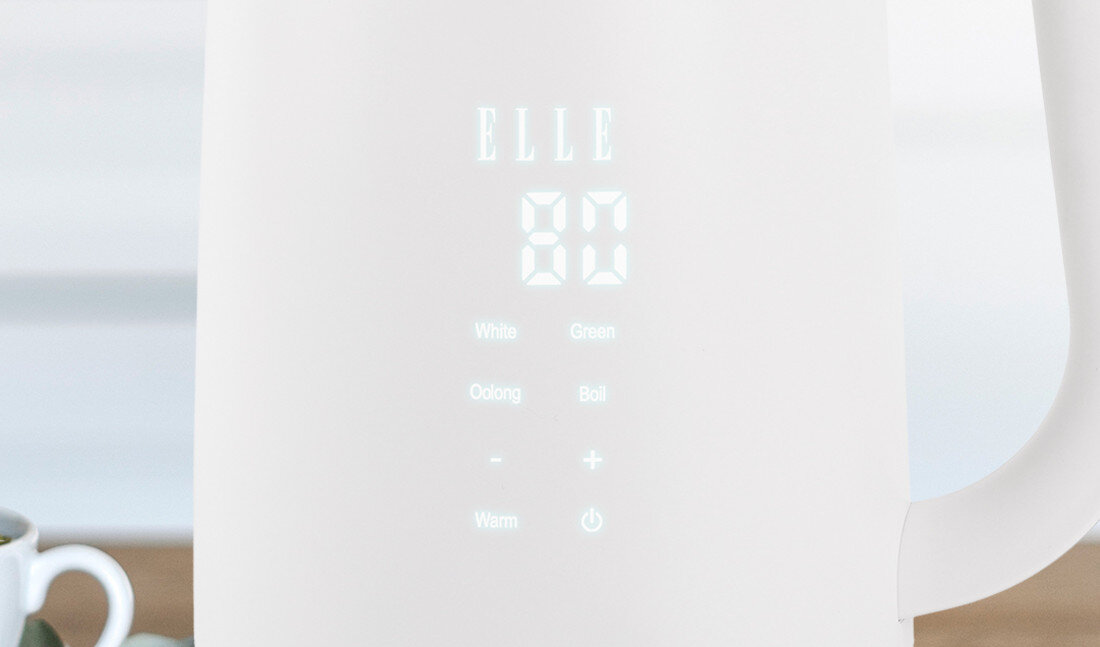 Czajnik ELLE EKWKP101BUEU Niebieski kontrola na wyświetlaczu Czytelny wyświetlacz temperatura kontrola proces gotowanie