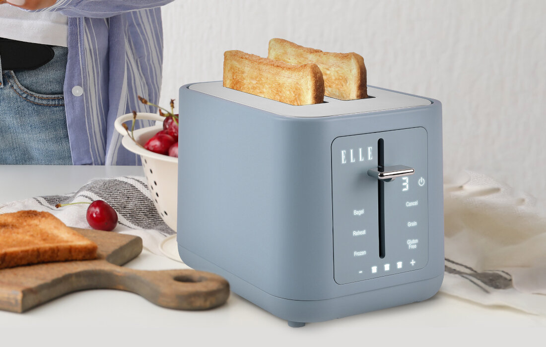 Toster ELLE EKTTP201BUEU Niebieski wygląd prezentacja wizualizacja design Wygodne śniadania codziennie