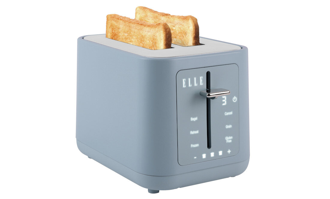 Toster ELLE EKTTP201BUEU Niebieski Sprawna praca szybkie nagrzewanie równomierne opiekanie każda minuta  Biała obudowa i prosta forma