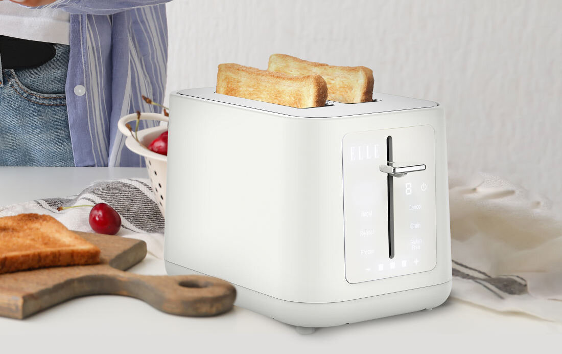 Toster ELLE EKTTP201WHEU Biały wygląd prezentacja wizualizacja design Wygodne śniadania codziennie