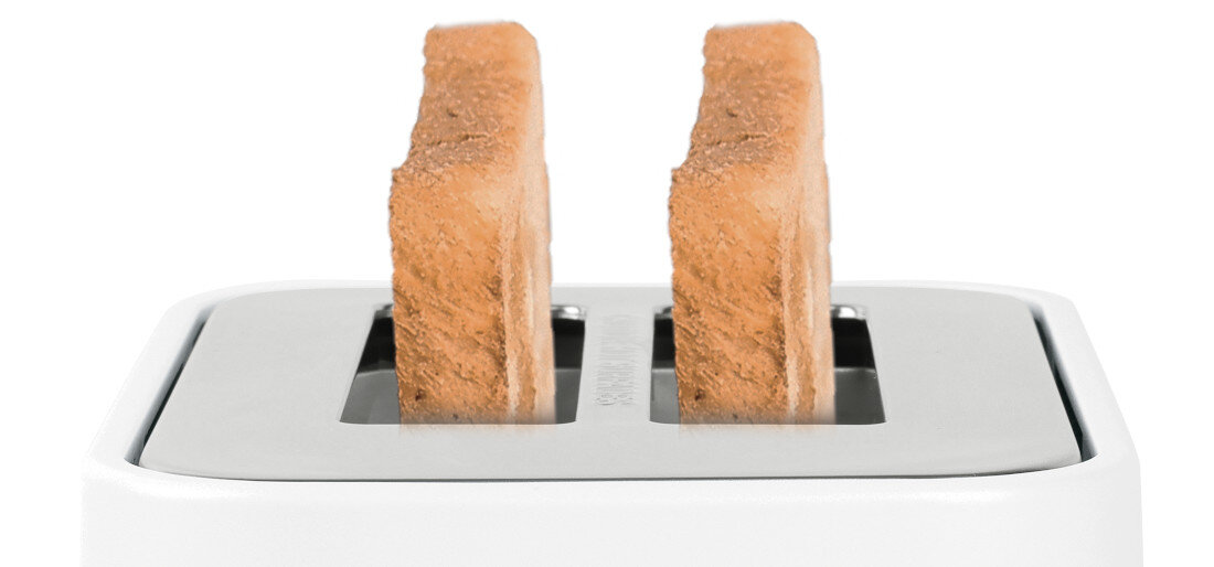 Toster ELLE EKTTP201WHEU Biały Bezpieczne wyjmowanie pieczywa Funkcja unoszenia kromek  łatwo wyjąć