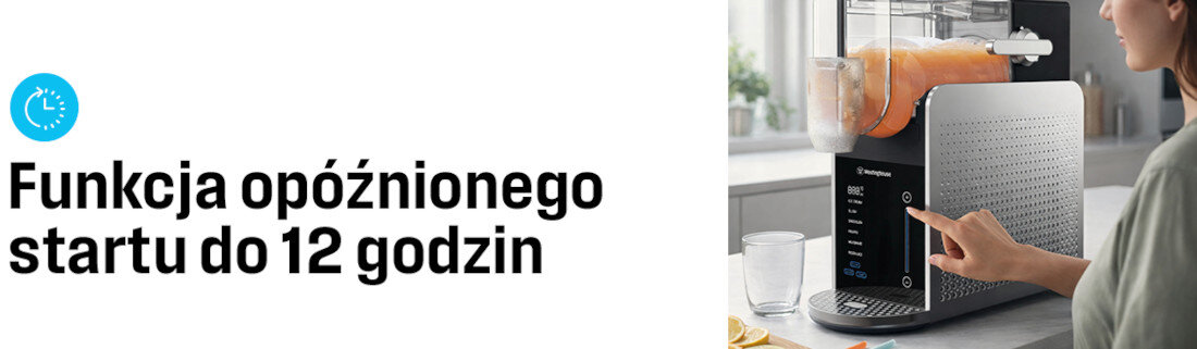 Maszynka do slushy i lodów shake WESTINGHOUSE WKSLM01 zdjęcie lifestyle Funkcja opóźnionego startu czas