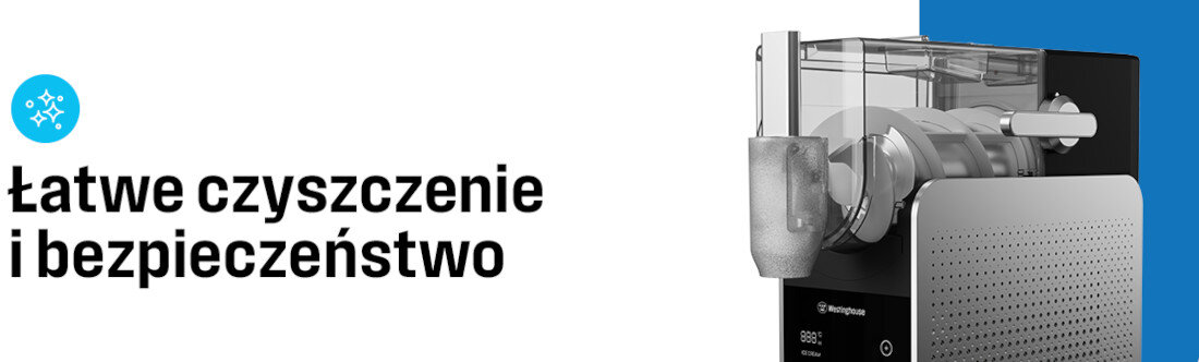 Maszynka do slushy i lodów shake WESTINGHOUSE WKSLM01 zdjęcie lifestyle Łatwe czyszczenie Automatyczna funkcja czyszczenia  Zbiornik na skropliny