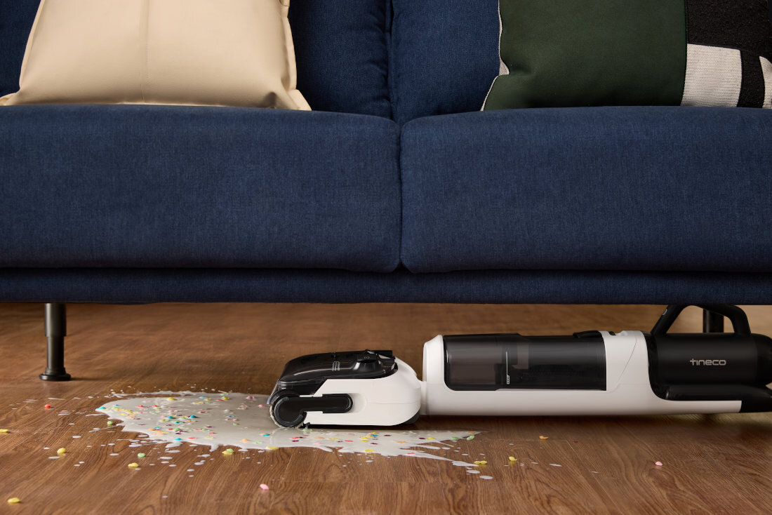 Odkurzacz TINECO Floor One Switch i5 Stretch Łatwy dostęp Konstrukcja Lay-Flat 180° swobodne manewrowanie mycie pod niskimi meblami