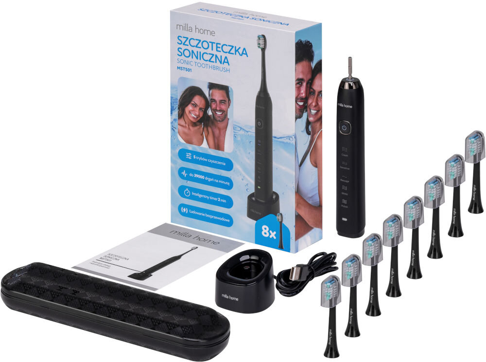 Szczoteczka soniczna MILLA HOME MST501 elementy zestaw