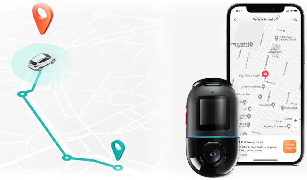 Wideorejestrator 70MAI X200 Dash Cam Omni 64GB Czarny moduł GPS lokalizacja