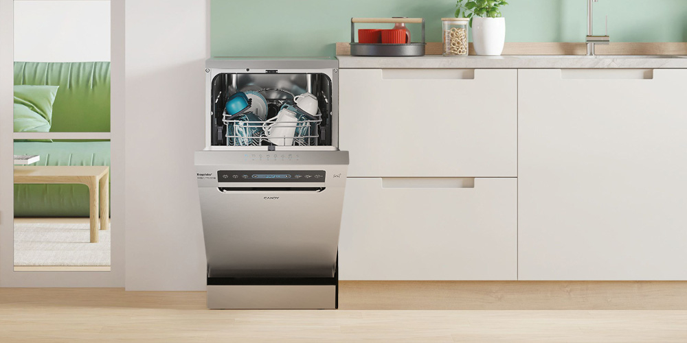 Zmywarka CANDY CF0C7SB0FX Automatyczne otwieranie drzwi dopływ powietrza suszenie naturalne
