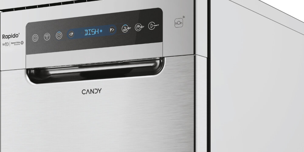 Zmywarka CANDY CF0C7SB0FX Łatwa i intuicyjna obsługa intuicyjny wyświetlacz informacje Programy dotykowe sterowanie proste łatwe