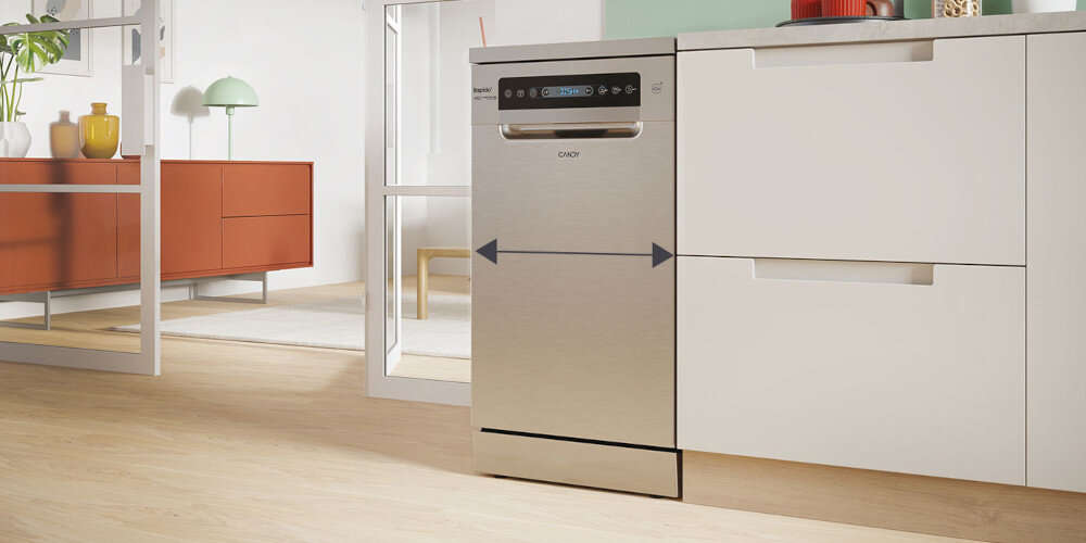 Zmywarka CANDY CF0C7SB0FX Kompaktowe urządzenie wymiary szerokość wysokość 10 kompletów naczyń funkcjonalność wnętrze
