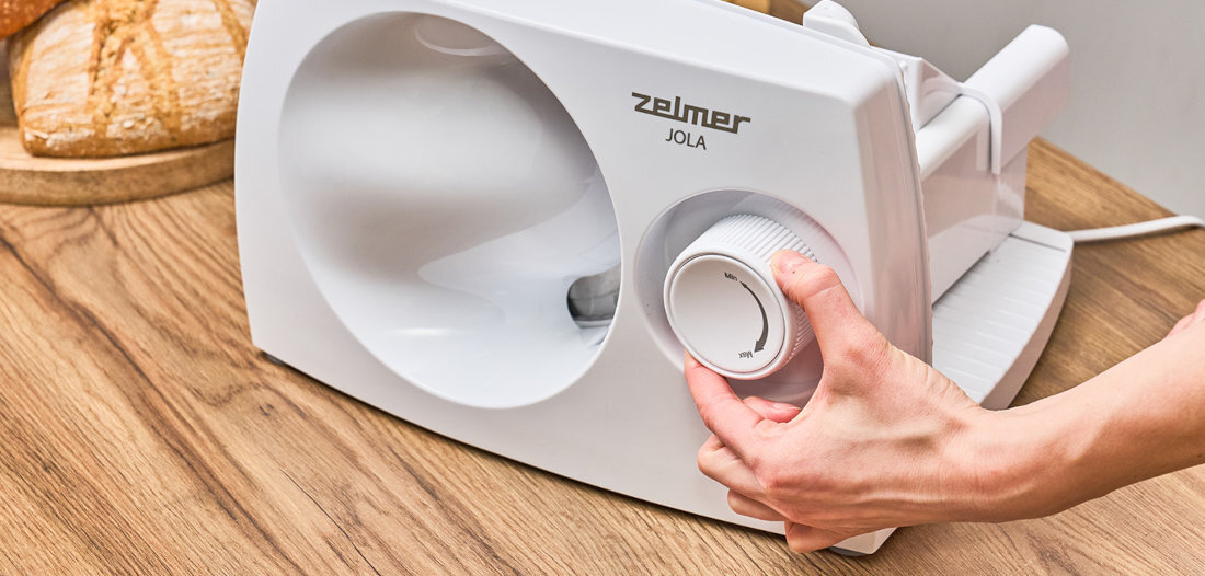 Krajalnica ZELMER ZFS1016 Jola precyzja krojenia grubość regulacja cięcie zakres wygoda komfort