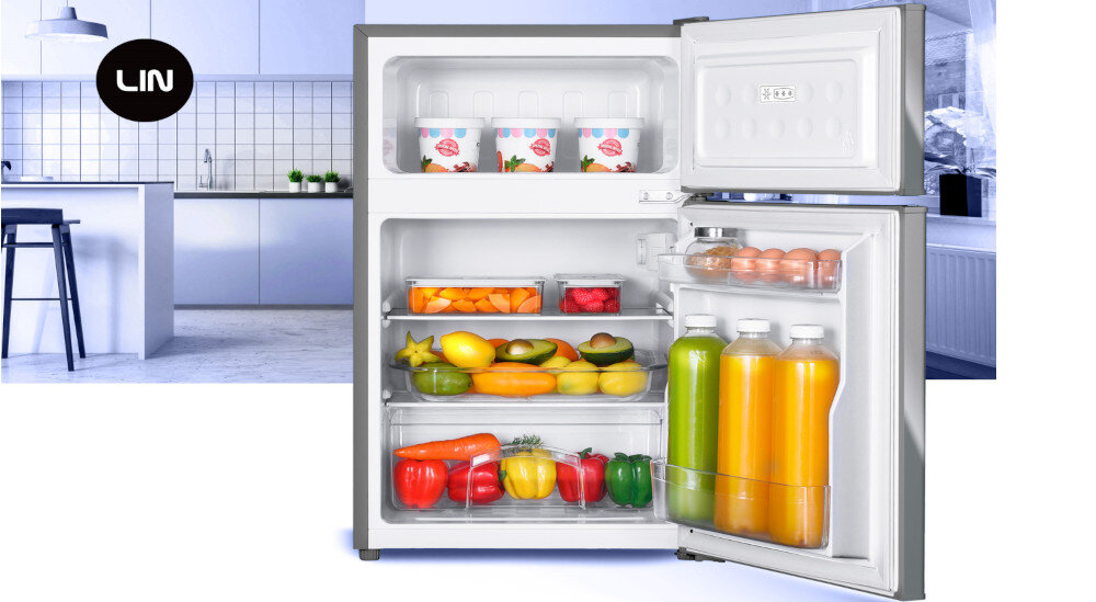 LODÓWKA LIN LI-EF1-14 SREBRNA cicha praca komfort 40 db