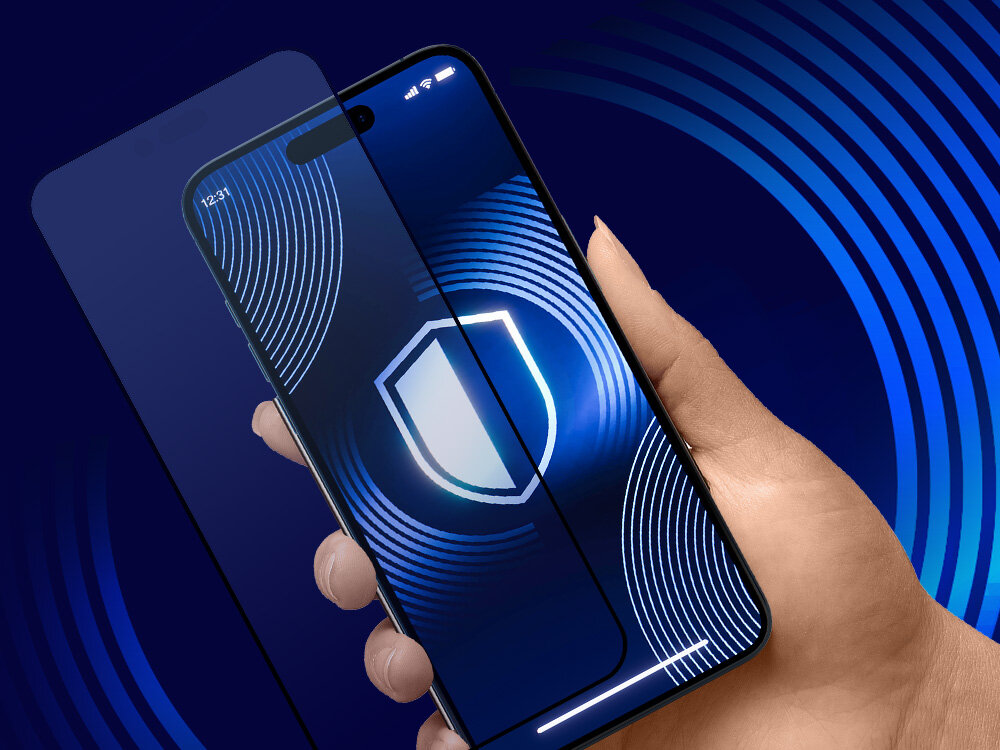 3MK HardGlass Matt Max 3mk HardGlass Matt Max™ redukcję odbić światła wyświetlane na ekranie telefonu - szkło na tle smartfona