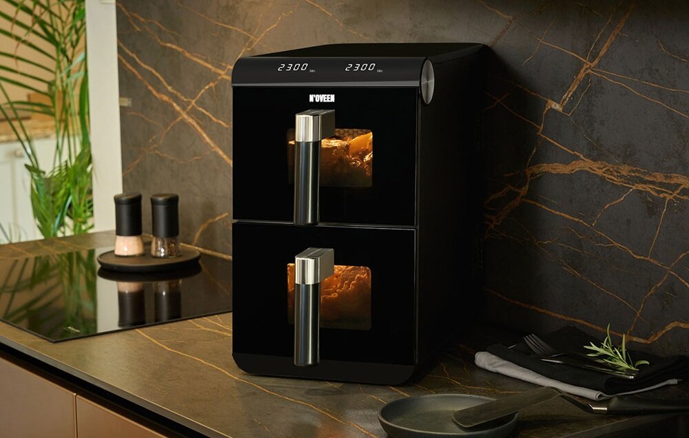 Air Fryer Frytkownica beztłuszczowa NOVEEN AF5050 DoubleCrisp X-LINE różne potrawy, funkcja podwójnego kosza, gotowanie dla całej rodziny, więcej smaku i mniej tłuszczu