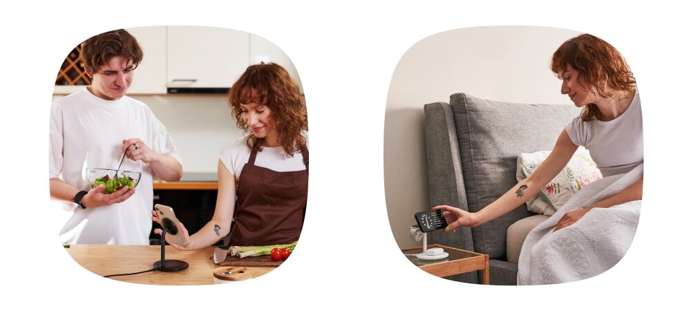 GREEN CELL MagScape 3w1 trybie StandBy Oglądaj filmy, prowadź wideorozmowy, przeglądaj internet czy sprawdzaj kalendarz - ładowarka na stoliku i blacie