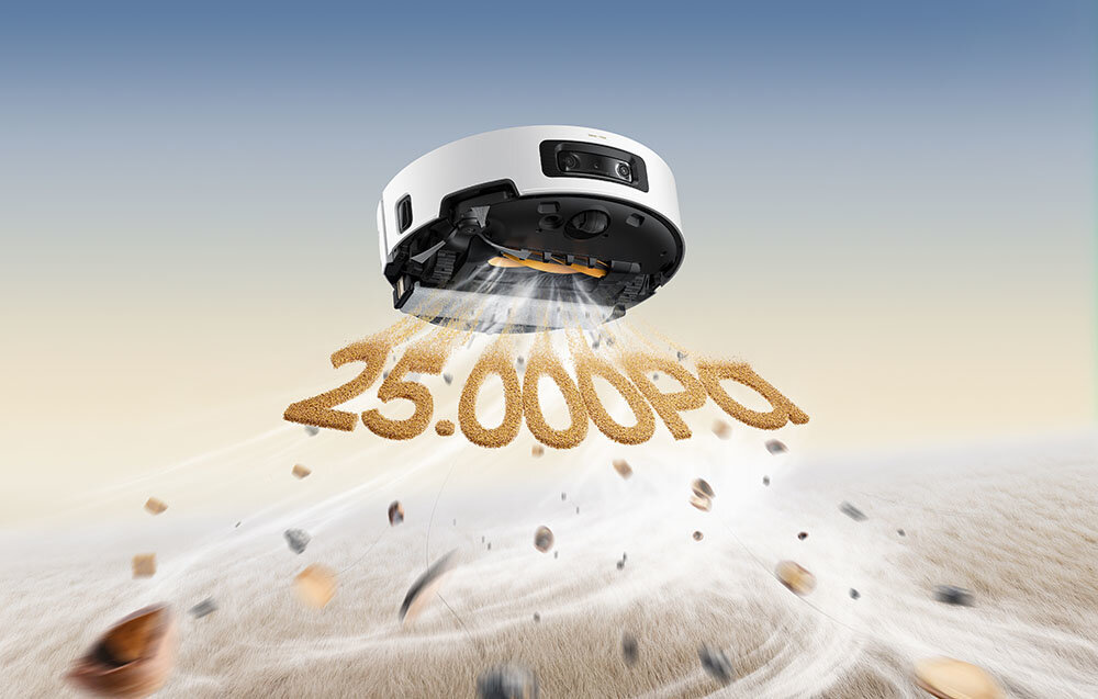 Robot sprzątający DREAME Aqua 10 Ultra Track Complete Biały Siła, która odkurzy wszystko Technologia Vormax™  siła ssania usuwa każdy rodzaj zabrudzeń aż po włosy i sierść niski poziom hałasu