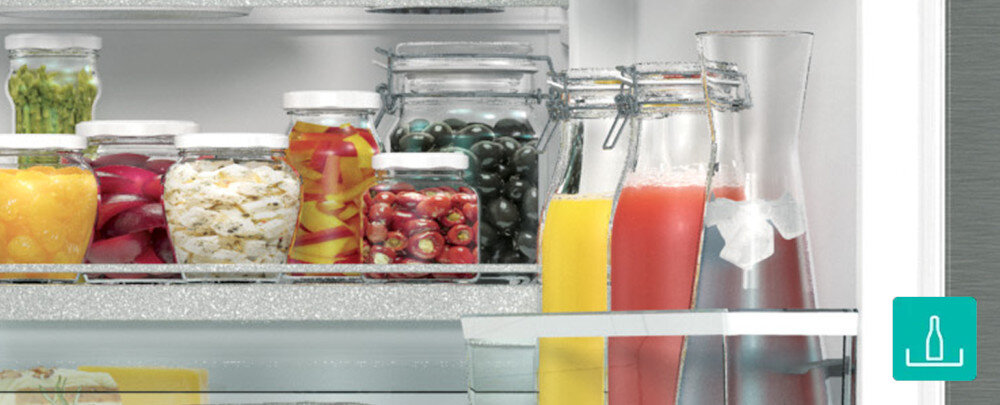 LODÓWKA GORENJE NRC620BSXL4 lifestyle wizualizacja Półki XXL butelki słoiki produkty ikona