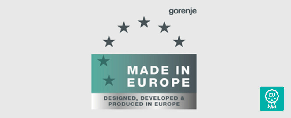 LODÓWKA GORENJE NRC620BSXL4 lifestyle wizualizacja znaczek Wyprodukowane w Europie