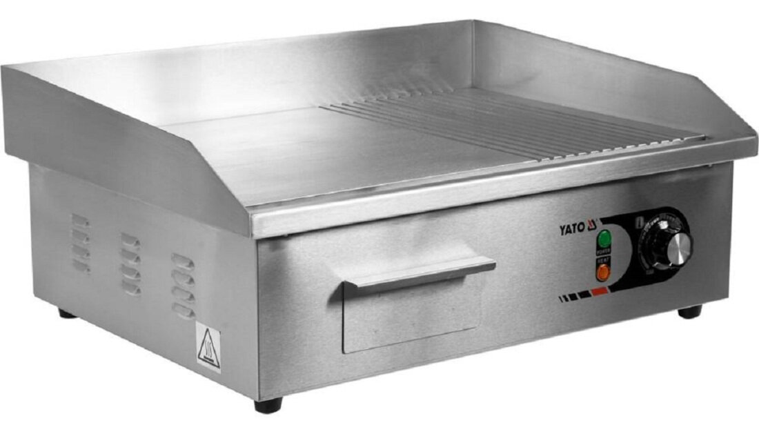 Grill elektryczny YATO YG-04586 wymiary rozmiar waga grillowanie wykonanie stal nierdzewna wysoka jakość czyszczenie