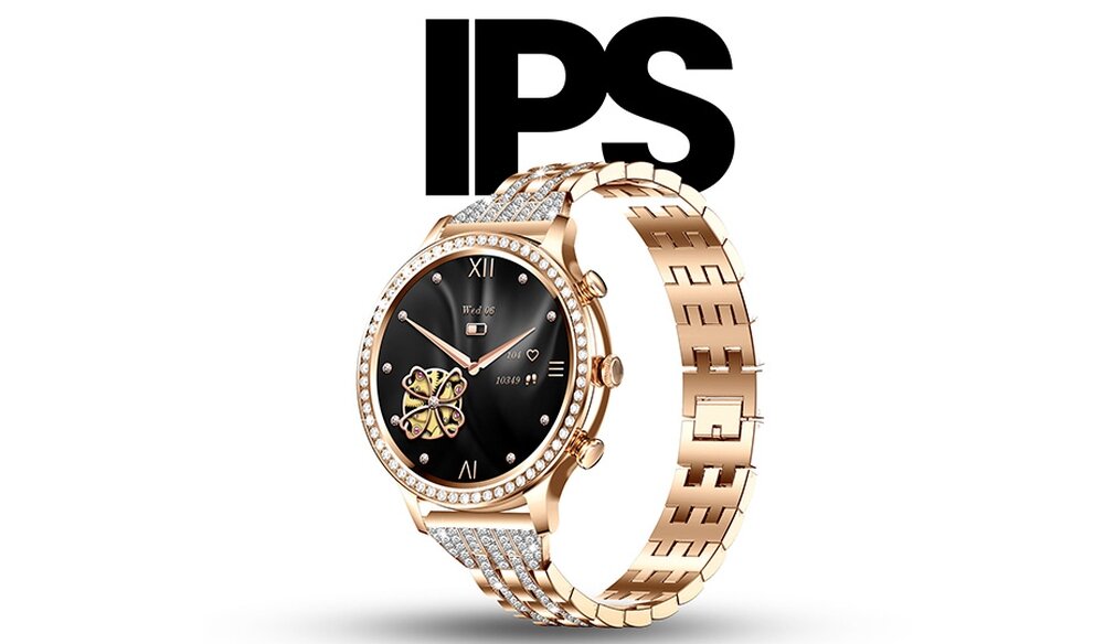 SMARTWATCH MANTA DIAMOND LUSSO ekran bateria czujniki zdrowie sport pasek ładowanie pojemność rozdzielczość łączność sterowanie krew puls rozmowy smartfon aplikacja