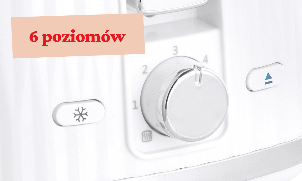 Toster RUSSELL HOBBS Eden 27370-5 6 poziomów opiekania moc przygotowywanie lekko zarumienione pieczywo złociste bagietki mocno wypieczone, chrupiące tosty