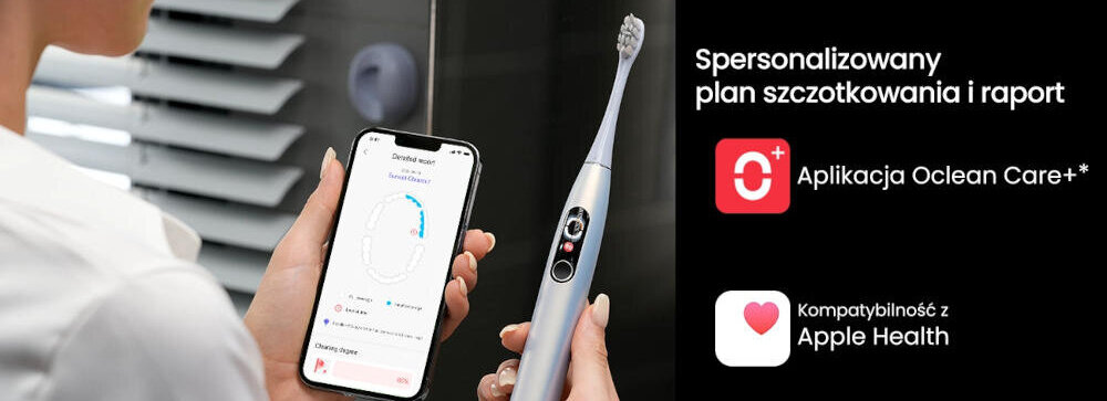 Szczoteczka soniczna OCLEAN X Pro Digital Srebrny Trzy tryby szczotkowanie personalizacja poranny wieczorny personalny