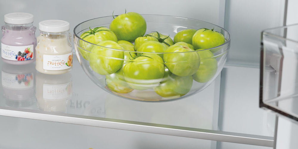 LODÓWKA HAIER HTW7720ENPT 3D,BLACK Półki z bezpiecznego, hartowanego szkła trwałe